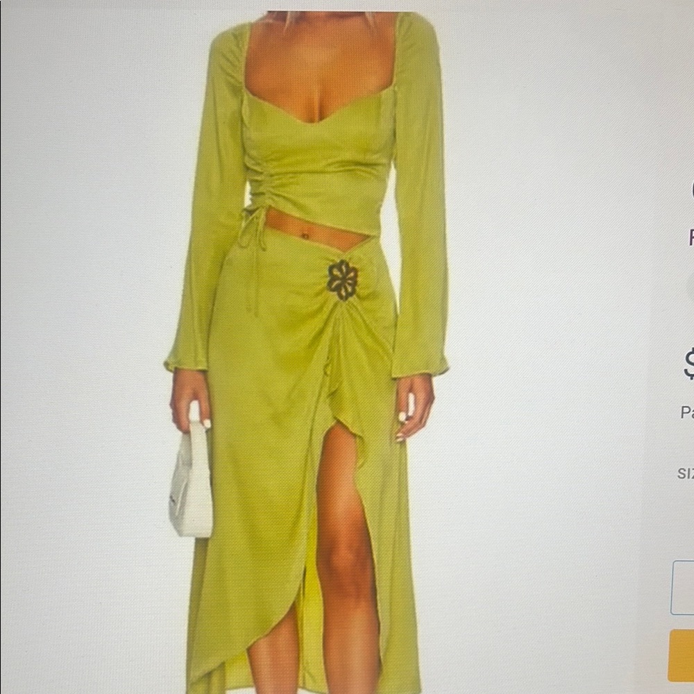New With Tags NWT For Love & Lemons Allie Long Sleeve Midi  Dress XS